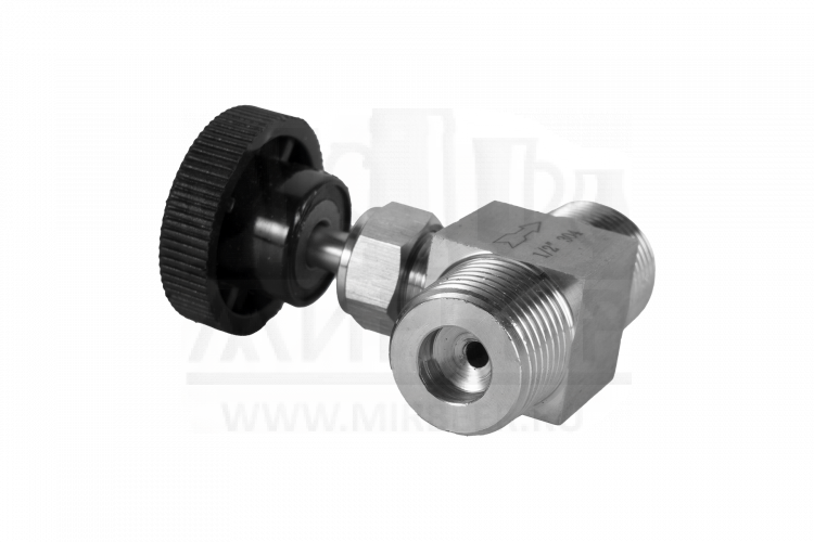 Кран игольчатый 1/2" наружная резьба, нержавеющая сталь