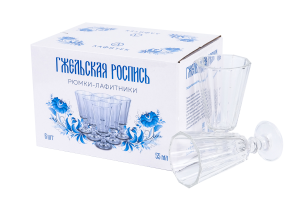 Подарочный набор рюмок-лафитников "ЛАФИТЕК" 55 мл "Гжель", 6 шт